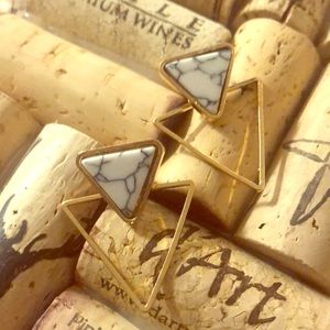 Triangle Marble Earrings